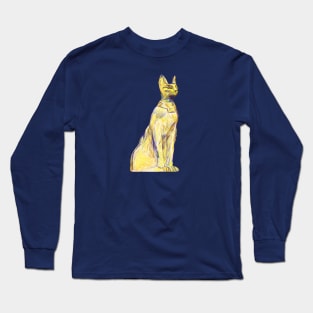 TITILEIN Egyptian Goddess Bastet Drawing Long Sleeve T-Shirt